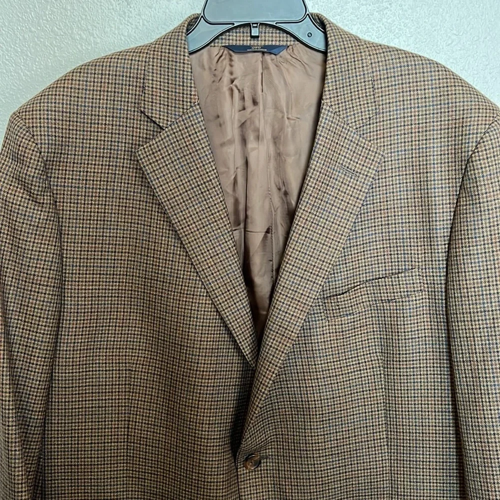 Brooks Brothers 346 Madison Fit Brown Plaid Size 46L